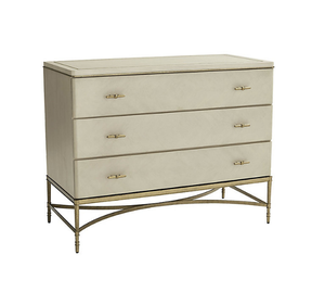 Commode de luxe moderne en bois de mahogany massif avec base en métal doré, meuble de chambre contemporain pour la maison - Product Image 6