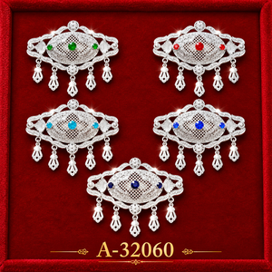 Broches à pampilles en alliage de zinc plaqué or avec cristaux de strass pour femmes, bijoux de fête de mariage A-32059 - Product Image 2