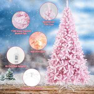 Árbol de Navidad Artificial de Abeto Flocado Preiluminado de 7.5 Pies con Ramas Articuladas - Product Image 2