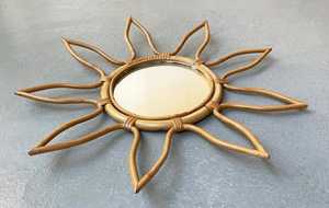 Vintage Boho Rattan <b>Mirror</b> Natural Cane Framed Wall <b>Mirror</b> for Entryway and Living Room Frame <b>Star</b> Shape decorative <b>Mirror</b> - Product Image 3