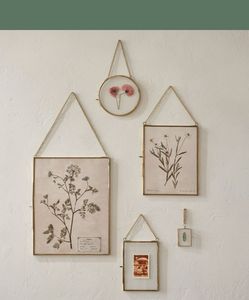 Cadre photo suspendu en verre et métal pour décoration murale, avec verre sur 2 côtés, cadres décoratifs personnalisés - Product Image 1