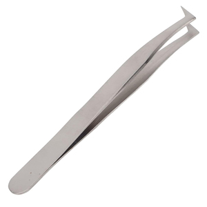 Pince à épiler pour volume de cils, manche uni, en acier inoxydable allemand, pour l'épilation des cils, pour usage domestique et professionnel en salon - Product Image 1