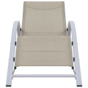 Crema Textilene y Aluminio Tumbona Premium Mobiliario Exterior - Product Image 2