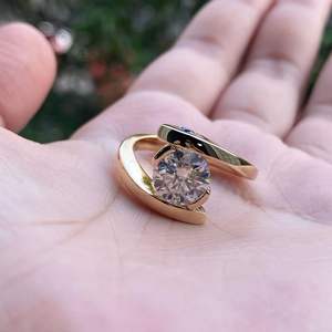 <b>Iced</b> Jewelz Moissanite Top Selling 1.25 Carat Round Cut Engagement <b>Ring</b> in 14k Rose Gold Prong Setting Fine Jewelry Wholesale - Product Image 5