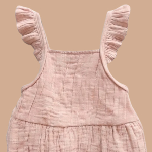Cot & Candy - Body de Muselina Orgánica sin Mangas con Volantes para Bebé, Color Rosa Pálido - Product Image 3