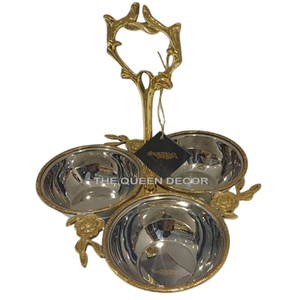 Hot Selling Aluminum Metal Round Shape Silver and Gold Finished Sets Of 2 Free Decorative Bowl Traditional Designer - Product Image 3