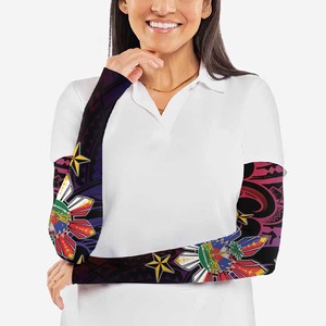 Manga de compresión de seda helada unisex con protección solar UPF50+ y diseño floral tribal, estampado por sublimación, para brazo completo - Product Image 2