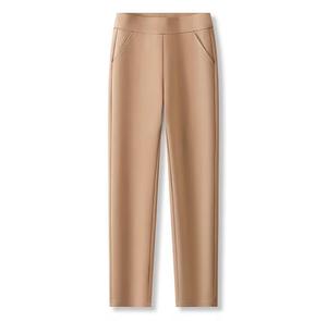 High Waist Solid Color Full Length Knitted <b>Leggings</b> Pockets Stretchy Spandex Women's Yoga Pants <b>Summer</b> Sweat-Wicking Thin - Product Image 3
