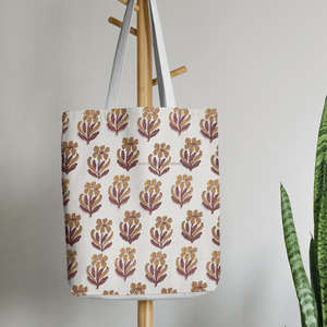 Sac en coton imprimé à la main, écologique, léger, grande capacité, sac de shopping imprimé, sac fourre-tout - Product Image 2