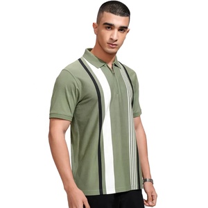 Summer New British Men's Customizable Cotton Fleece for Shirt Zipper Design Short Sleeve Solid Pattern Quick Dry Breathable - Product Image 2