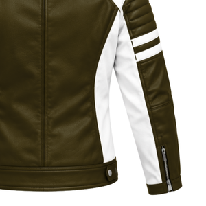 Chaqueta de Cuero Personalizada para Motociclistas con Mangas Acolchadas, Cierre Frontal con Cremallera y Botones a Presión, y Bolsillos Laterales para Venta al Por Mayor - Product Image 5