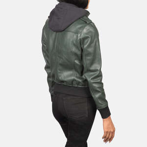 Flashback Black Cow Leather Motorcycle Jacket Breathable Windproof Knitted Zipper Closure Stand Collar Solid Color Polyester - Product Image 3