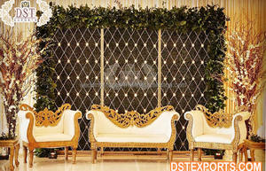 Maharaja Asian Wedding Stage Love Seat Decoración de boda india Sofá de estilo francés Tema moderno Wedding Stage Loveseat - Product Image 3