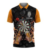 Chemise de fléchettes pour hommes à imprimé tribal personnalisé rouge et noir, impression 3D intégrale, vente chaude