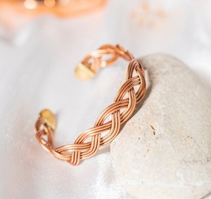 Belladec Women's Handwoven <b>Copper</b> Braided Cuff Bracelet Adjustable Artisan Elegant Handmade Classic Statement Jewelry Crafted - Product Image 1
