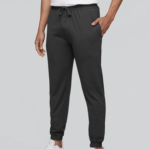 Sweatpants pour hommes avec logo personnalisé à faible MOQ, taille élastique avec cordon de serrage, joggers décontractés pour hommes en gros avec poches latérales à prix bas - Product Image 1