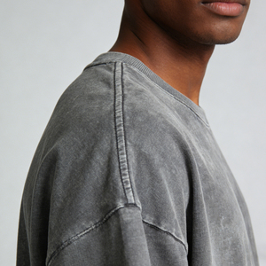 T-shirt Homme Oversize Rétro 100% Coton 220g Uni avec Logo Imprimé DTG, Effet Délavé Acide, Style Vintage Personnalisé OEM - Product Image 5