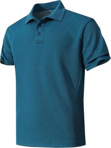 Camisa de Manga Corta para Hombre, Color Verde Azulado, Estilo Casual, Tejido Piqué, Poliéster/Algodón, Corte Regular, Cierre de Botones, Transpirable - Product Image 3