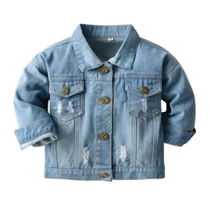 2022 Amazon hot selling baby denim jacket coat fashion designed Denim Jacket for new born baby kids girls