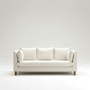 Sofá de Tela de 3 Plazas de Estilo Nórdico Moderno, Sofá Minimalista para Sala de Estar con Patas de Roble Cónicas y Cojines Traseros Afelpados - Product Image 2