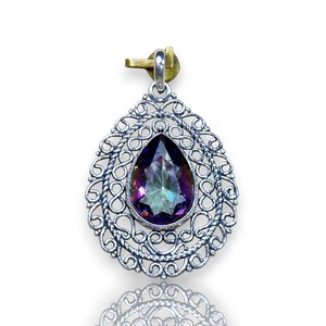 Colgante de Topacio Místico Arcoíris, Plata de Ley 925, Accesorios de Joyería, Colgantes Finos, Diseño Hecho a Mano, Joyería para Mujer - Product Image 1