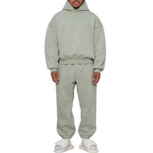 Casual Winter Eco-Friendly Solid Hooded Sweatpants and Hoodie Set Unisex Joggers Customized Men Windproof Heavyweight <b>Tracksuit</b> - Product Image 6