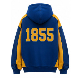 Sweat à capuche bleu et or pour homme Sigma Chi, manches raglan, poche en polaire, coupe classique, décontracté, pour l'automne - Product Image 6