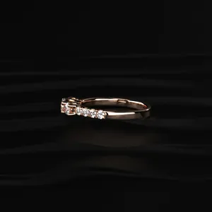 Round Cut Trilogy <b>Ring</b> With Side Diamonds 14K Lab grown Elegant Design Diamond Band Casual Look's for Women From <b>Indian</b> Supplier - Product Image 3