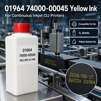 Encre jaune 1L compatible pour imprimante qCIJ, qualité supérieure, encre de marquage industrielle, référence 01964 74000-00045