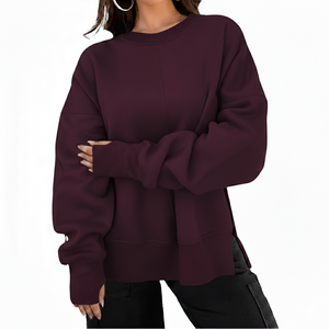 Nouvelle Arrivée Pull Brodé Femme Automne Hiver Séchage Rapide Respirant Col Rond Doublure Polaire Tissu OEM Avant - Product Image 2