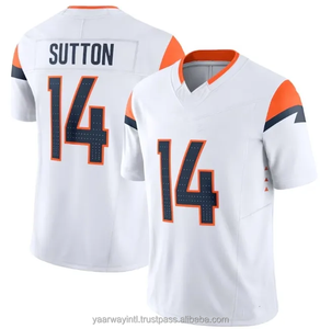 Camiseta de Fútbol Americano de los Denver Broncos con Bordado 3D Transpirable al por Mayor, Color Azul Marino # 10 Bo Nix # 15 Nik Bonitto # 14 Courtland Sutton - Product Image 3