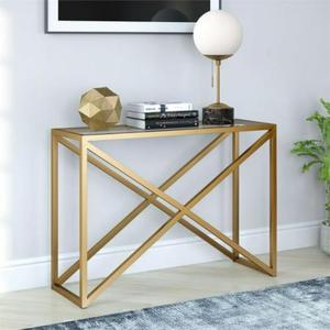 Elegante mesa consola de metal con estructura resistente para la entrada, pasillo, sala de estar y decoración del hogar. - Product Image 1