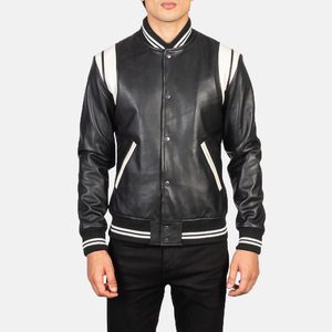 Veste universitaire pour homme, manches en cuir véritable et mélange de laine, veste universitaire pour garçons, veste universitaire de collège - Product Image 6