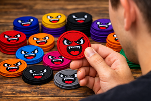 100 pièces de badges brodés visage en colère, à thermocoller ou à coudre, pour vêtements, sacs, casquettes, 10 couleurs disponibles - Product Image 5