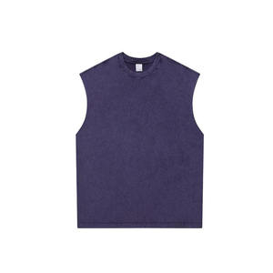 Camiseta sin mangas acanalada personalizada para hombre, corte holgado, para gimnasio, con borde sin rematar, estilo urbano, 100% algodón, de secado rápido y transpirable - Product Image 1