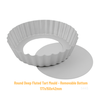 Moule à tarte cannelé en alliage d'aluminium ATLAS STAR, fond amovible rapide, plat de cuisson pour quiches et mousses de 6 pouces, compatible lave-vaisselle et four