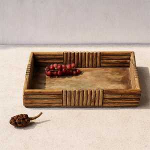 ถาดเสิร์ฟไม้สไตล์เรียบง่าย – ถาดเก็บของตกแต่งทำมือ - Product Image 1
