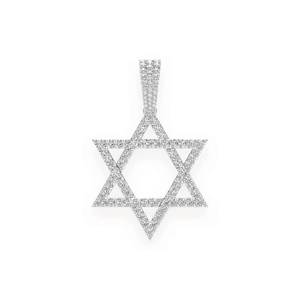 Colgante de Oro Sólido de 14k con Diamantes de Moissanita, Diseño de Estrella de David con 6 Puntas, Joyería Atemporal de Fe y Fuerza - Product Image 2