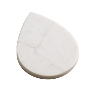 New Handcrafted Luxury White Marble <b>Coaster</b> Elegant Water Droplet Design Natural <b>Drink</b> Pad Minimalist Tabletop Mat Base Holder - Product Image 1