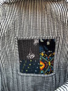 Mochila Acolchada a Rayas para Niñas, Hecha a Mano, de Algodón, para la Escuela, Ligera, para Viajes, con Múltiples Bolsillos, Estilo Boho, 20 Pulgadas - Product Image 5