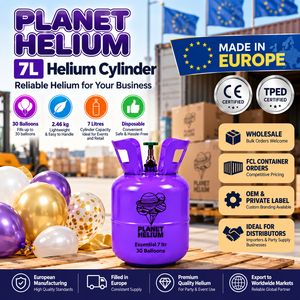 Cilindro de Helio de 7L con Certificación CE TPED, Llenado en Europa para Compradores al por Mayor, Llena 30 Globos - Product Image 1