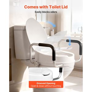 Rialzo per sedile WC imbottito regolabile con capacità di carico di 300 libbre e altezza di sollevamento di 4 pollici - Product Image 6