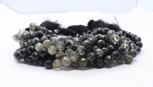 Rutile noir naturel à facettes forme ronde perles de pierres précieuses en vrac brin fait à la main 8mm rutile pour la fabrication de bijoux prix de gros en vrac - Product Image 3