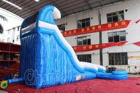 Parcours aquatique gonflable extérieur avec toboggan, piste de course, château gonflable décoratif, petite machine distributrice, pour événements de carnaval