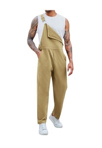 <b>Men</b> Olive Green Cotton Work Overalls Adjustable Straps Comfortable <b>Bib</b> Pants Coverall Uniform - Product Image 4