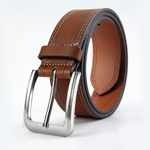 Ceinture à boucle ardillon pour hommes, ceinture d'affaires noire de haute qualité, en cuir PU pour hommes - Product Image 2
