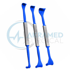 Juego de 3 Retractores de Párpados Desmarres, Aislados en Azul, Instrumentos Oftalmológicos para Cirugía Ocular, Acero Inoxidable, Certificación CE - Product Image 1