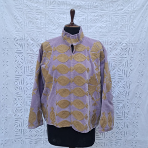 Chaquetas de Terciopelo Suave de Diseño Occidental, Bordadas, con Bolsillos Delanteros Abiertos, Estilo Nehru, Abrigo Bohemio Informal para Mujer - Product Image 1
