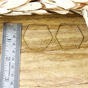High Demand Geometric Earrings Minimalist Brass <b>Hoops</b> Men 18k Gold Plated Hexagon Polygon <b>Large</b> Statement for Wholesale/OEM/ODM - Product Image 3