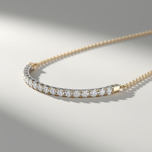 ทองคำ 14K สีโรสโกลด์ ประดับด้วยหินธรรมชาติสามเม็ด สร้อยคอแบบเชื่อมต่อเรียบง่าย เครื่องประดับคุณภาพสูงสำหรับผู้หญิง ความใสระดับ VVS1 จากผู้ผลิต OEM ที่ได้รับการรับรอง - Product Image 5